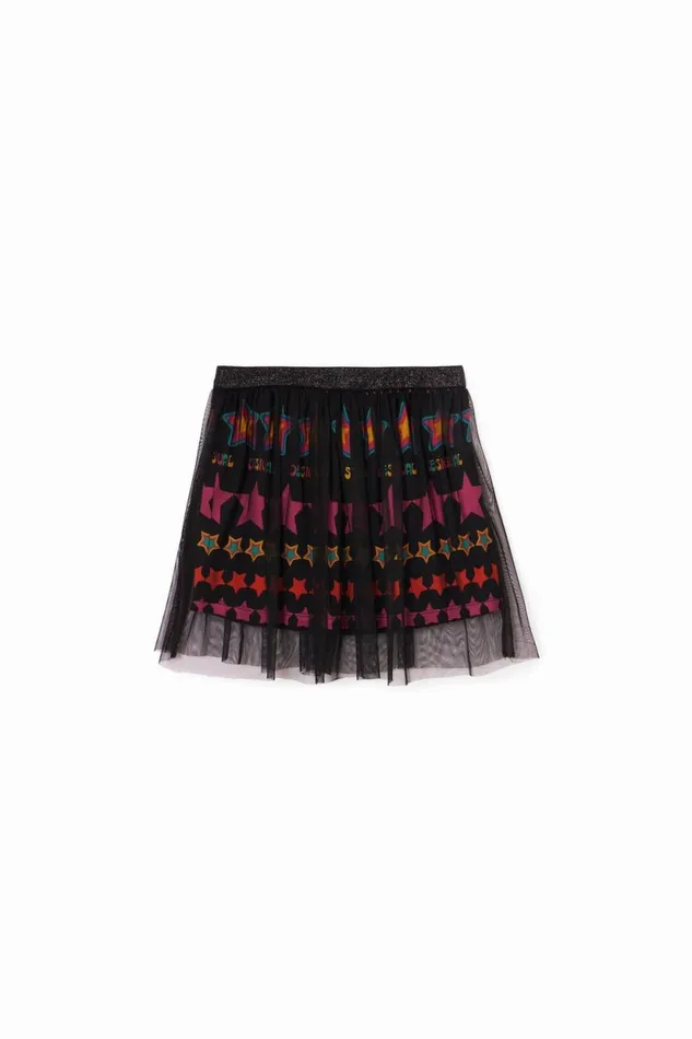 Skirts And Trousers Kids Desigual Star Miniskirt Black