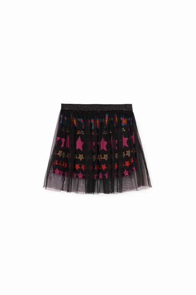 Skirts And Trousers Kids Desigual Star Miniskirt Black