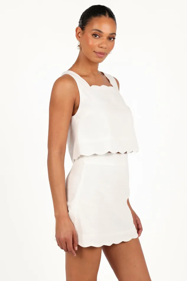 Skirts Petal and Pup Women Wendie Scalloped Mini Skirt Cloud White