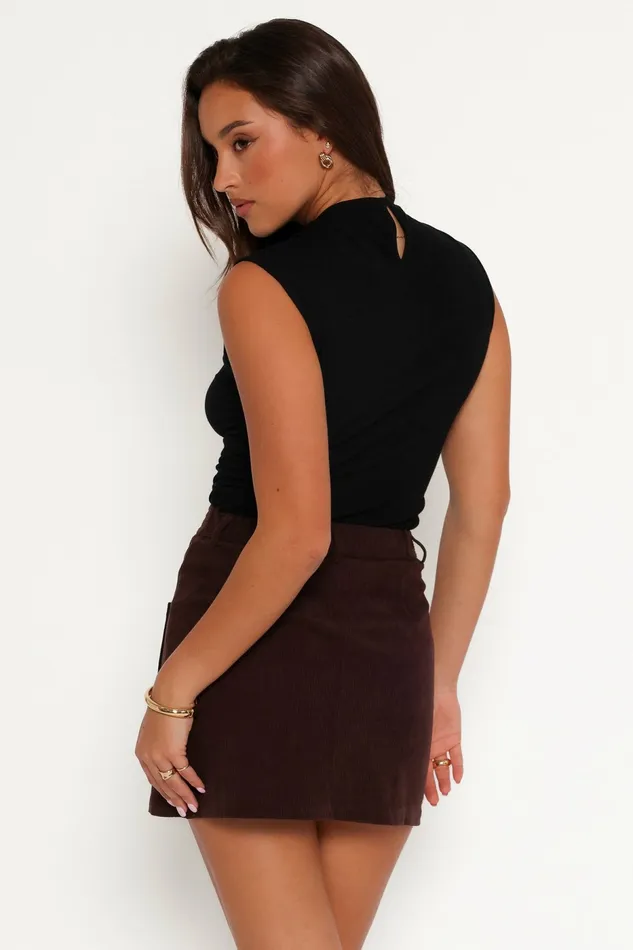 Skirts Women Alexis Corduroy Mini Skirt Chocolate Brown Petal and Pup