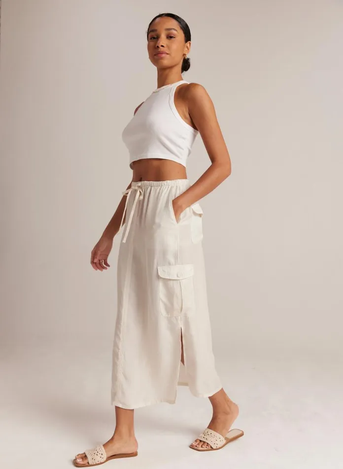 Skirts Women Bella Dahl Goldie Bellow Pocket Cargo Skirt 8211 Oasis Sand