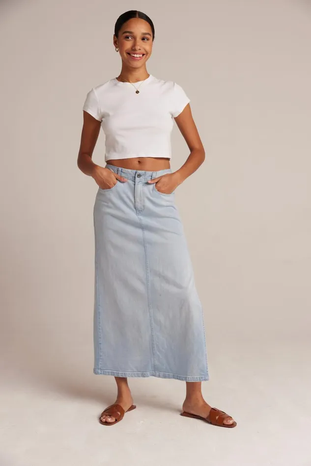 Skirts Women Bella Dahl Indigo Side Slit Skirt 8211 Ocean Mist Wash Skirts Women Bella Dahl Indigo Side Slit Skirt 8211 Ocean Mist Wash