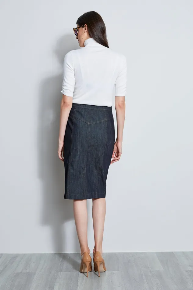 Skirts Women Elie Tahari Denim Midi Skirt INDIGO