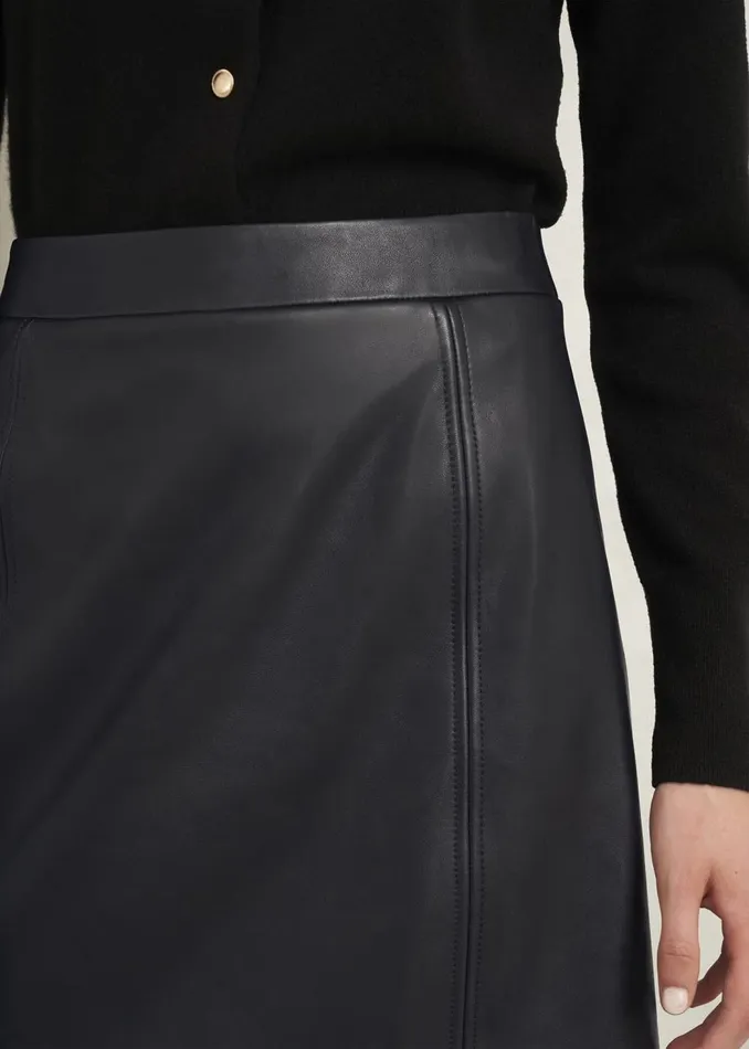 Skirts Women HOBBS Annabelle Leather Skirt Black