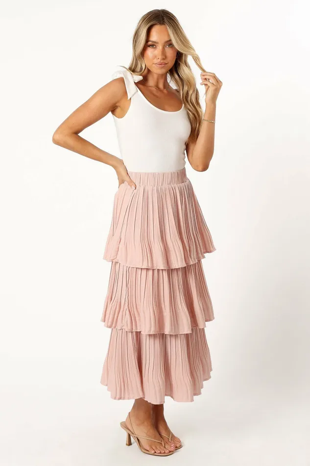 Skirts Women Rylan Maxi Skirt Champagne Pink Petal and Pup