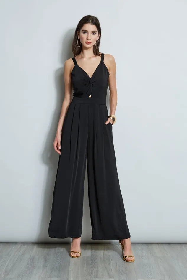 Sleeveless Dresses Women Elie Tahari Wide Leg Twist Jumpsuit NOIR