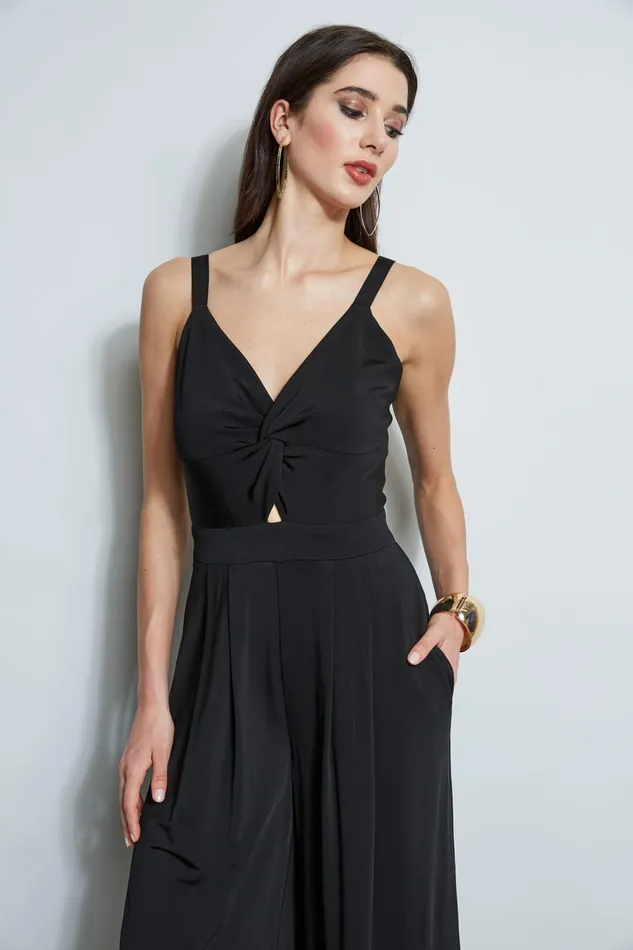 Sleeveless Dresses Women Elie Tahari Wide Leg Twist Jumpsuit NOIR