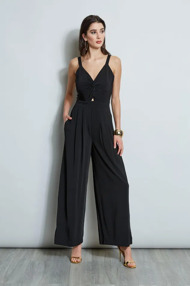 Sleeveless Dresses Women Elie Tahari Wide Leg Twist Jumpsuit NOIR