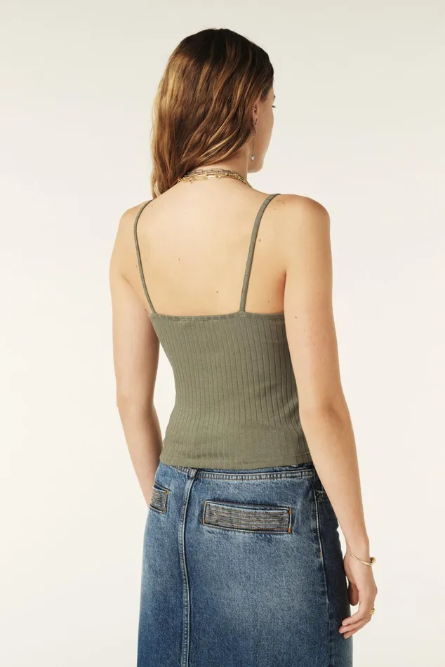 Sleeveless Top Tarsa Green Women Baandsh TShirts and Tank Tops