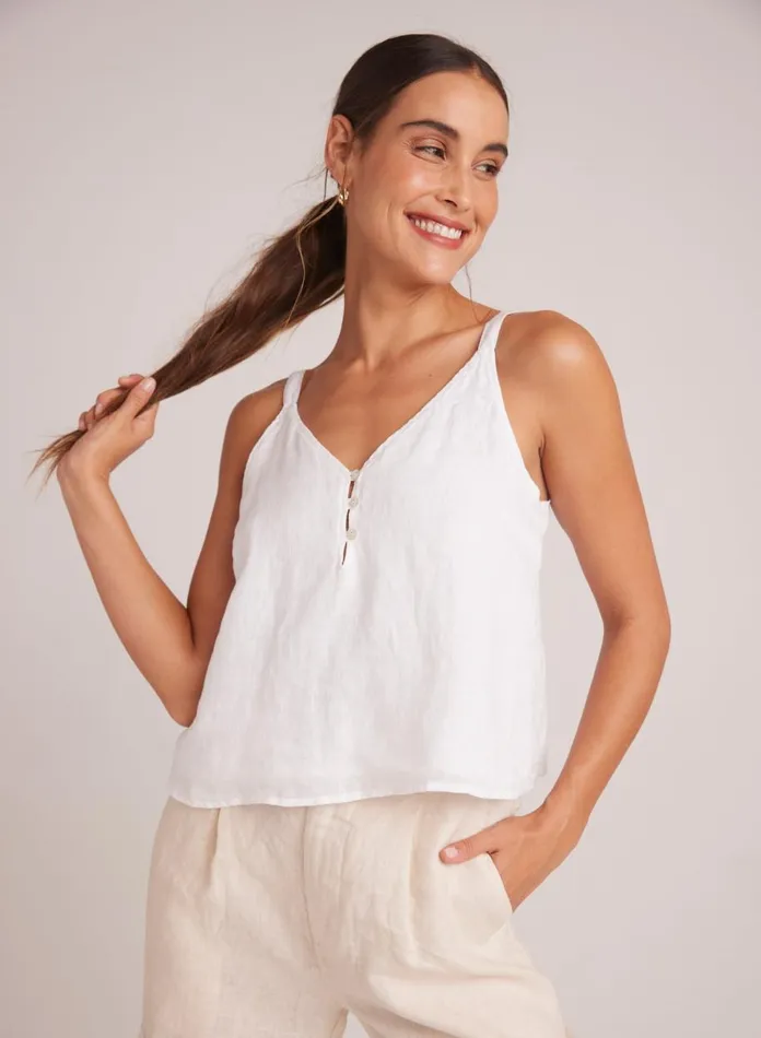 Sleeveless Women Bella Dahl Button Front Cami 8211 White