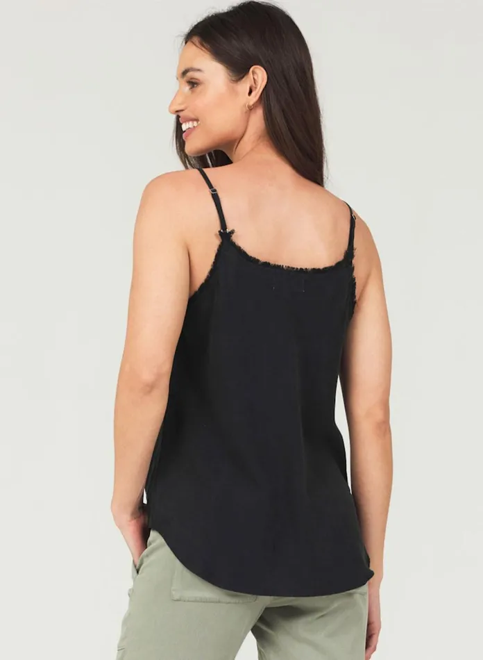 Sleeveless Women Bella Dahl Frayed Tencel Cami 8211 Vintage Black Sleeveless Women Bella Dahl Frayed Tencel Cami 8211 Vintage Black