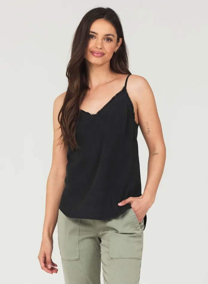 Sleeveless Women Bella Dahl Frayed Tencel Cami 8211 Vintage Black Sleeveless Women Bella Dahl Frayed Tencel Cami 8211 Vintage Black