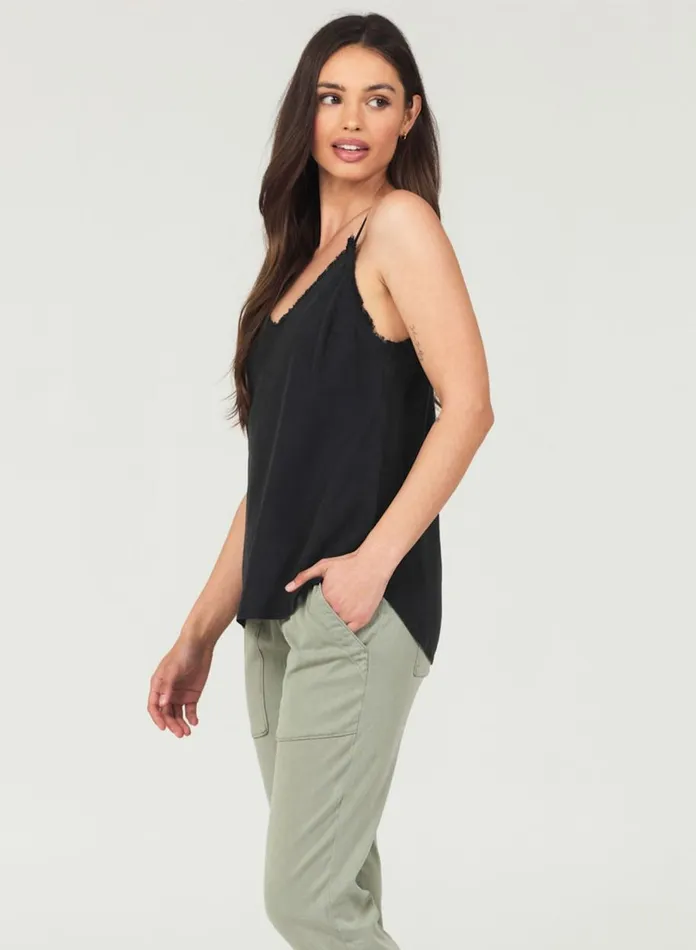 Sleeveless Women Bella Dahl Frayed Tencel Cami 8211 Vintage Black Sleeveless Women Bella Dahl Frayed Tencel Cami 8211 Vintage Black