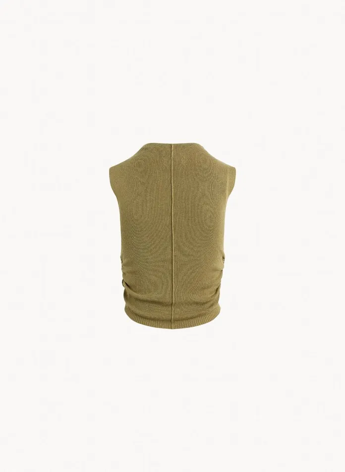 Sleeveless Women Bella Dahl Mock Neck Linen Jersey Top 8211 Dried Herb Sleeveless Women Bella Dahl Mock Neck Linen Jersey Top 8211 Dried Herb