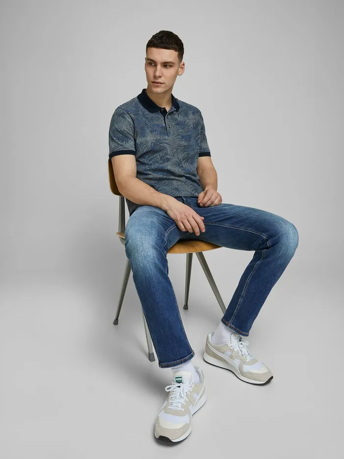 Slim and Straight Jeans JACK and JONES Mens TIM ORIGINAL AGI 005 SLIMSTRAIGHT FIT JEANS Blue Blue Denim