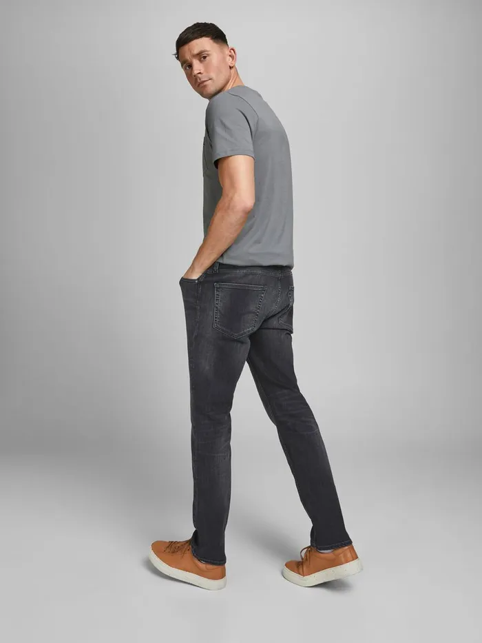 Slim and Straight Jeans JACK and JONES Mens TIM ORIGINAL AM 785 SLIMSTRAIGHT FIT JEANS Black Black Denim