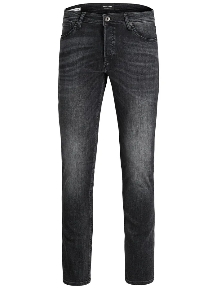 Slim and Straight Jeans JACK and JONES Mens TIM ORIGINAL AM 785 SLIMSTRAIGHT FIT JEANS Black Black Denim