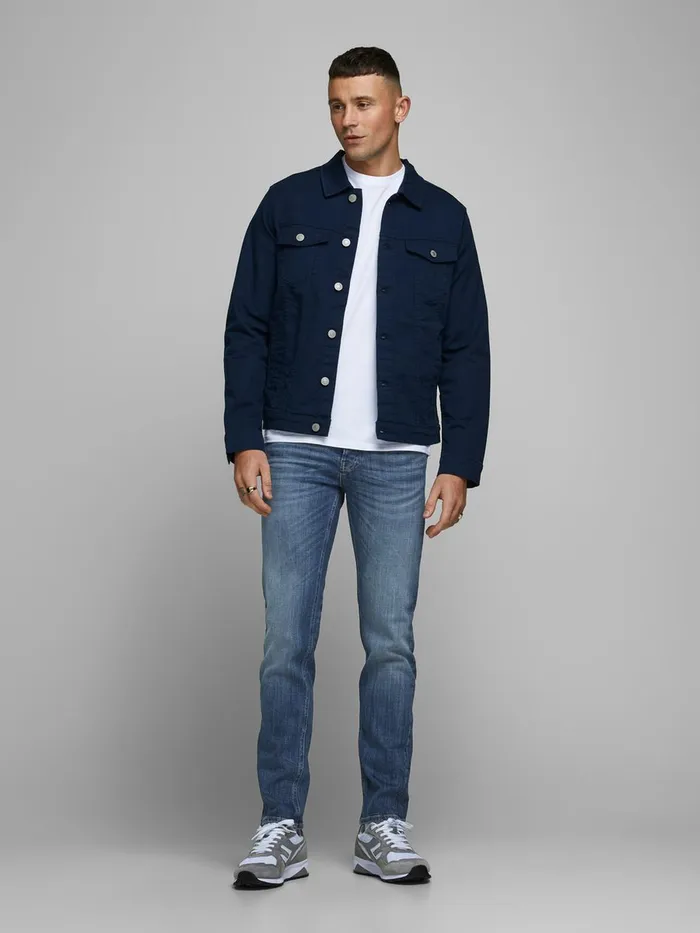 Slim and Straight Jeans JACK and JONES Mens TIM ORIGINAL JJ 255 SLIMSTRAIGHT FIT JEANS Blue Blue Denim