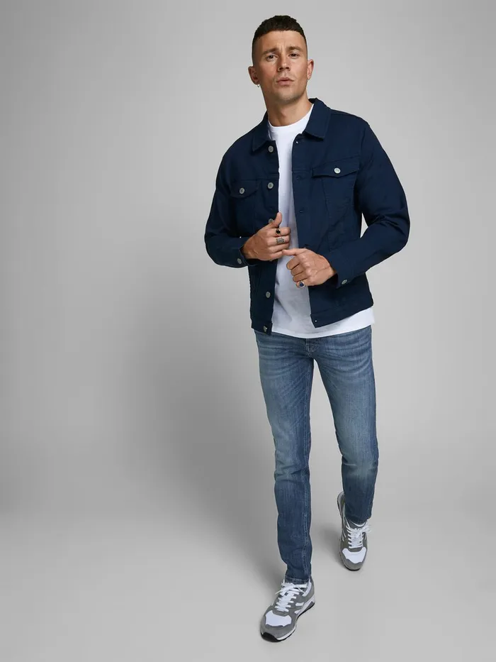 Slim and Straight Jeans JACK and JONES Mens TIM ORIGINAL JJ 255 SLIMSTRAIGHT FIT JEANS Blue Blue Denim