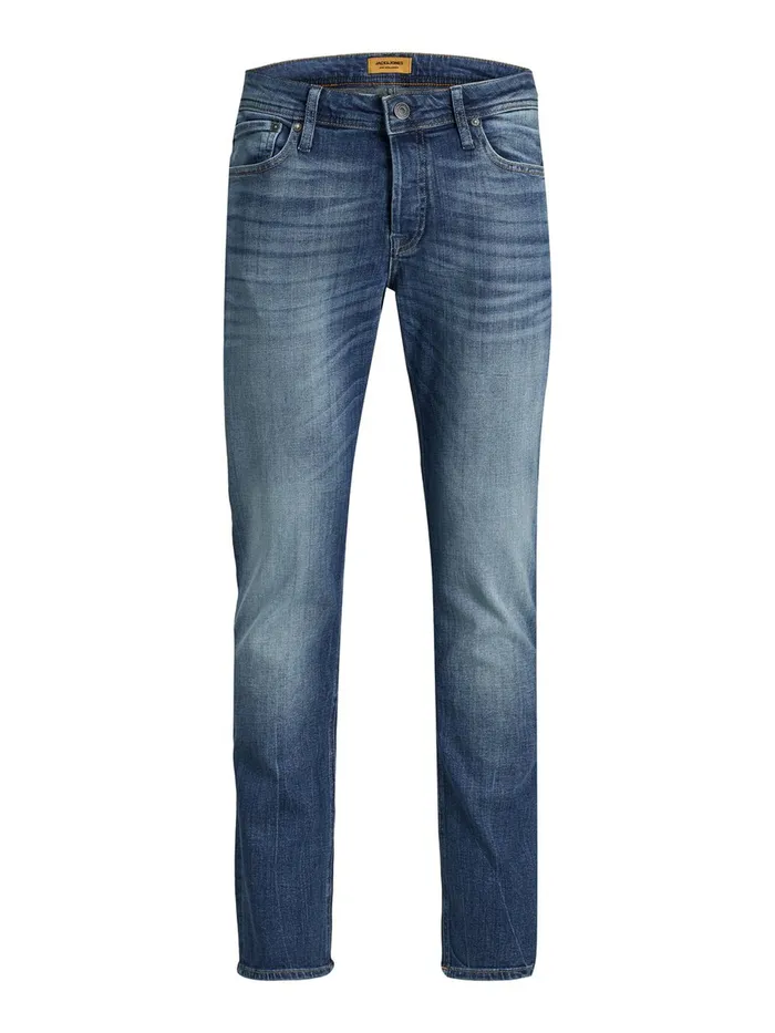 Slim and Straight Jeans JACK and JONES Mens TIM ORIGINAL JJ 255 SLIMSTRAIGHT FIT JEANS Blue Blue Denim