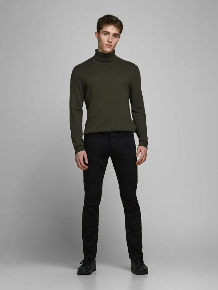 Slim Jeans JACK and JONES Mens GLENN FELIX AM 046 SLIM FIT JEANS Black Black Denim