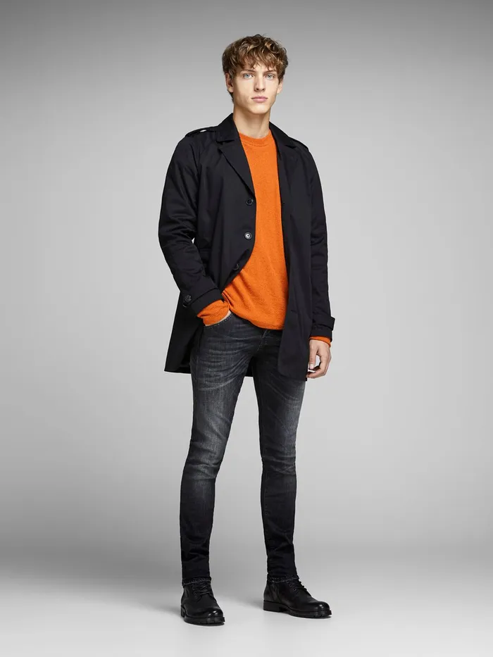 Slim Jeans JACK and JONES Mens GLENN FOX BL 655 SPS SLIM FIT JEANS Grey Black Denim