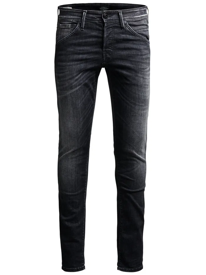 Slim Jeans JACK and JONES Mens GLENN FOX BL 655 SPS SLIM FIT JEANS Grey Black Denim