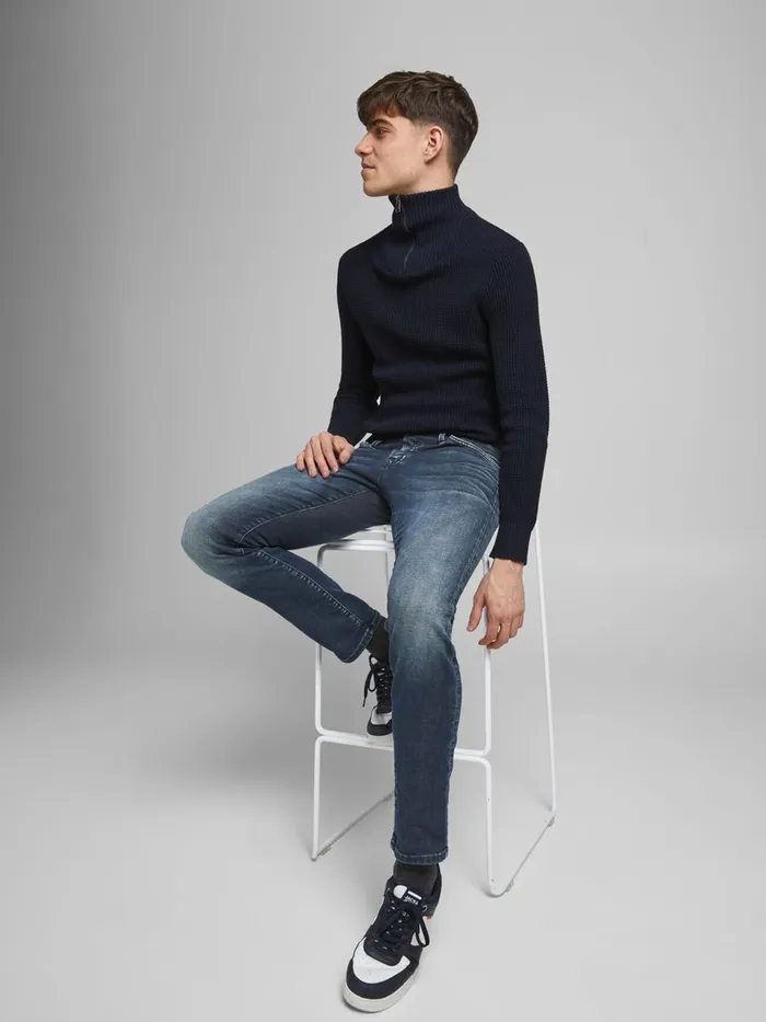 Slim Jeans JACK and JONES Mens GLENN FOX BL 945 SLIM FIT JEANS Blue Blue Denim