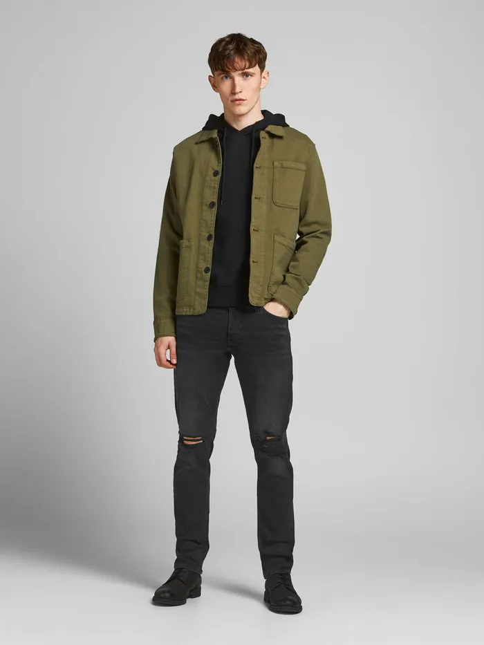 Slim Jeans JACK and JONES Mens GLENN ORIGINAL CJ 806 SLIM FIT JEANS Black Black Denim