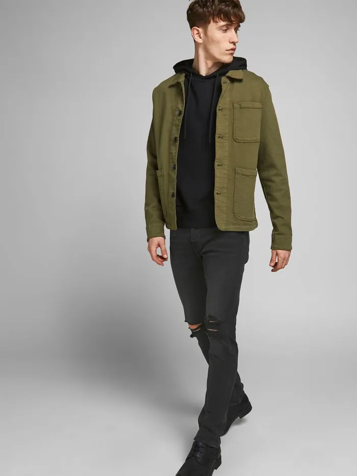 Slim Jeans JACK and JONES Mens GLENN ORIGINAL CJ 806 SLIM FIT JEANS Black Black Denim