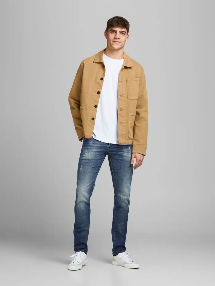 Slim Jeans JACK and JONES Mens GLENN ROCK JJ 358 SPS SLIM FIT JEANS Blue Blue Denim