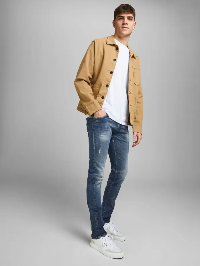 Slim Jeans JACK and JONES Mens GLENN ROCK JJ 358 SPS SLIM FIT JEANS Blue Blue Denim