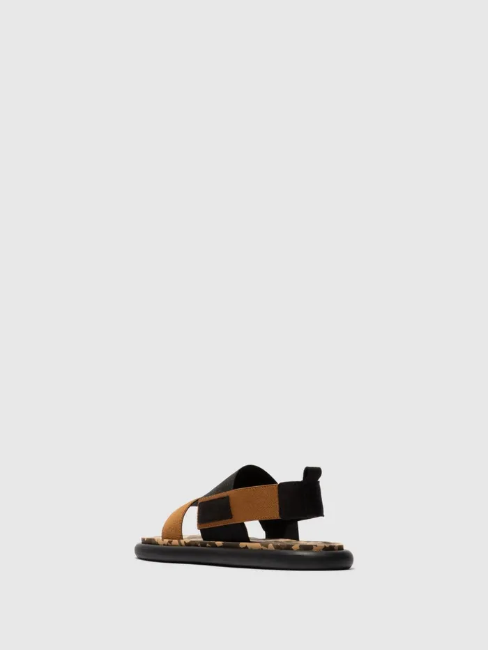 SlingBack Sandals OICH064FLY BLACKMUSTARDCAMU Women Fly London Sandals