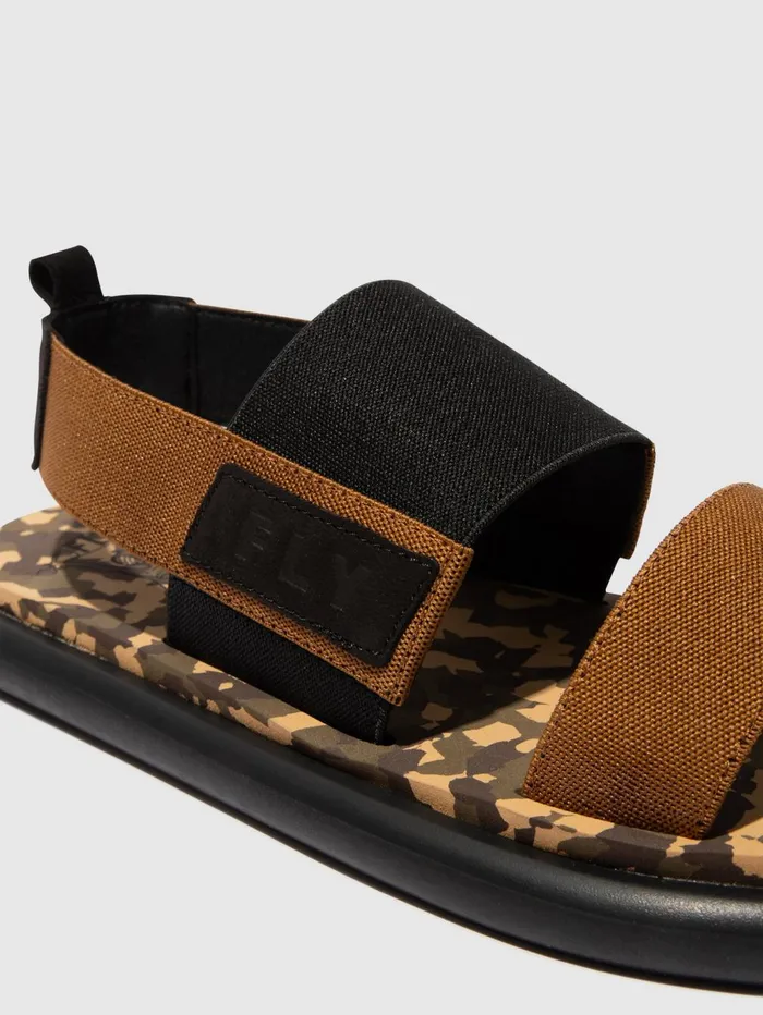 SlingBack Sandals OICH064FLY BLACKMUSTARDCAMU Women Fly London Sandals