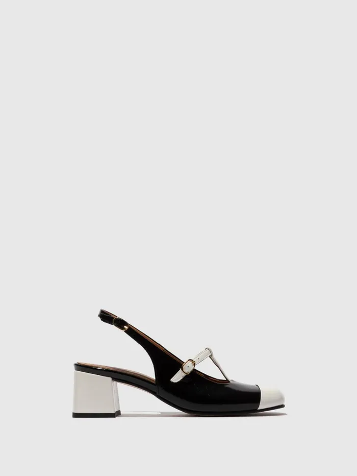 SlingBack Sandals SOLN083FLY OFFWHITEBLACK Women Fly London Sandals
