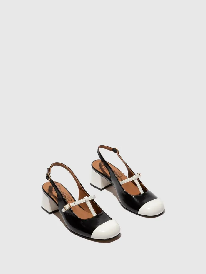 SlingBack Sandals SOLN083FLY OFFWHITEBLACK Women Fly London Sandals