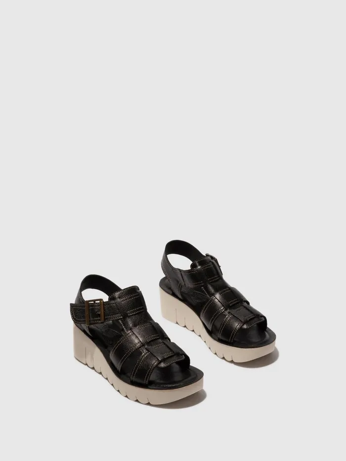 SlingBack Sandals YUDD236FLY BLACK Women Fly London Sandals