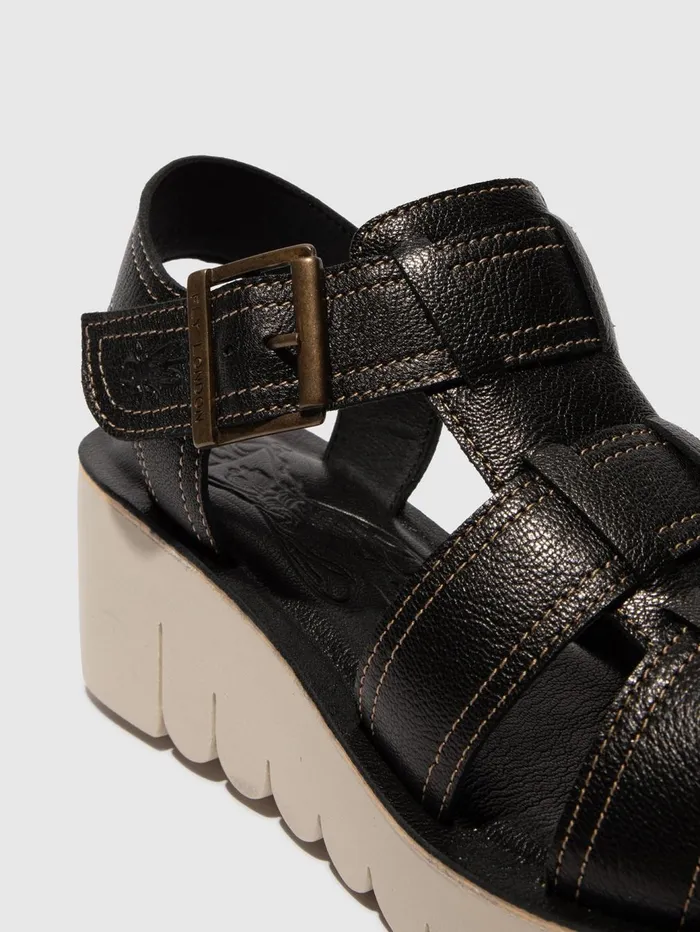 SlingBack Sandals YUDD236FLY BLACK Women Fly London Sandals