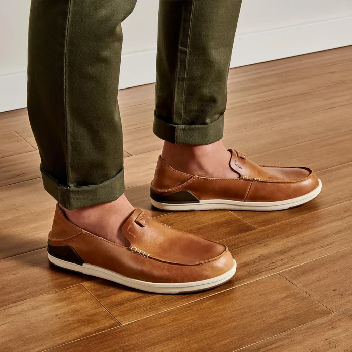 SlipOn Men Olukai Kkaha Leather SlipOn Shoes 8211 Fox
