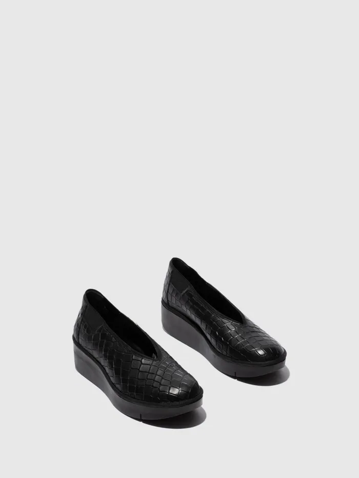 Slipon Shoes JURY470FLY BLACK BLACK ELASTIC Women Fly London Shoes