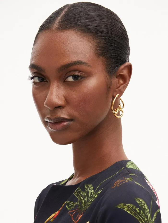 Snake Hoop Earrings Gold Women Oscar De La Renta Earrings Snake Hoop Earrings Gold Women Oscar De La Renta Earrings