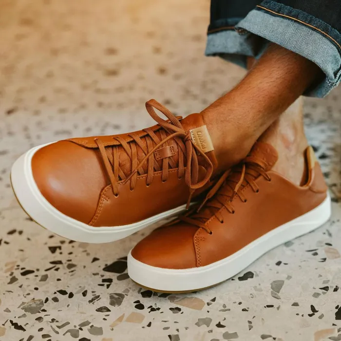 Sneakers Men Olukai Laeahi L Ili Leather Sneakers 8211 Kukui Brown
