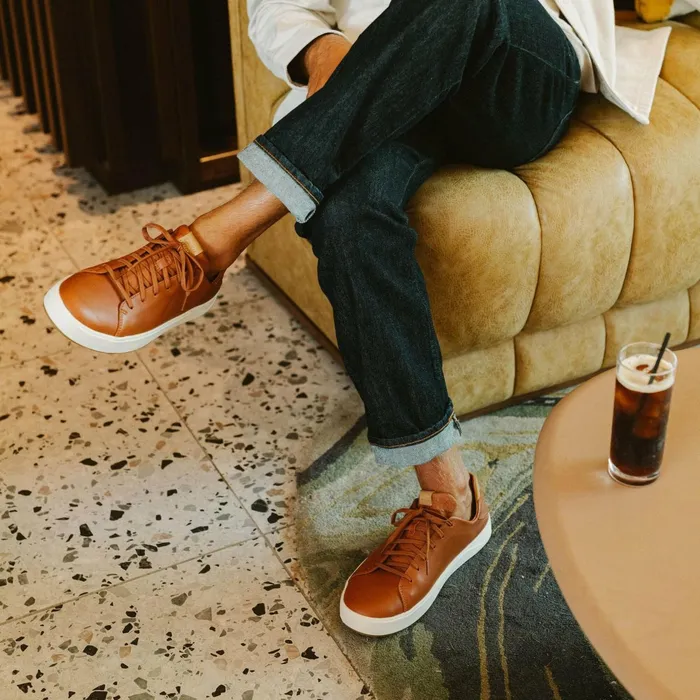Sneakers Men Olukai Laeahi L Ili Leather Sneakers 8211 Kukui Brown