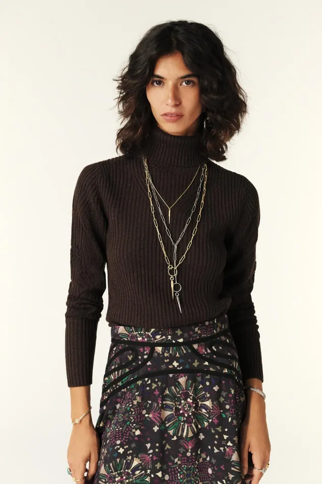 Sock Sweater Aron Brown Women Baandsh Sweaters and Cardigans