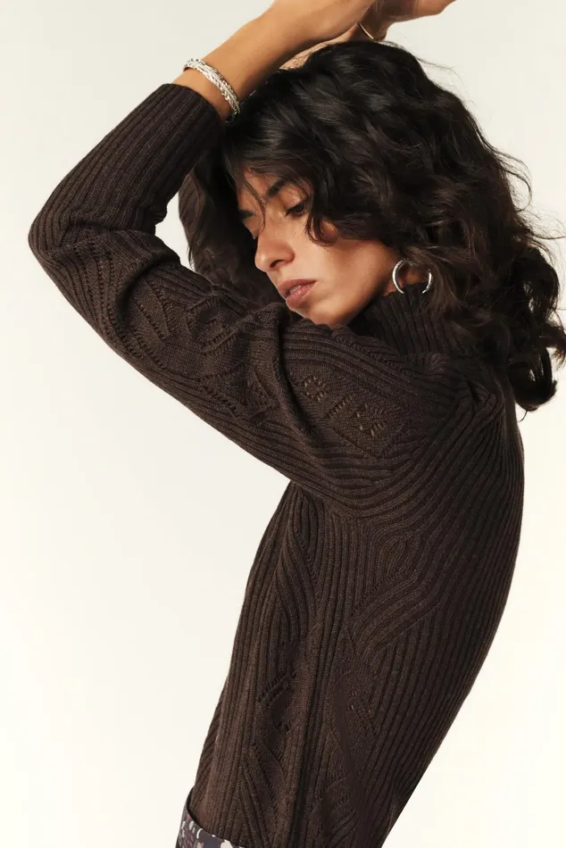 Sock Sweater Aron Brown Women Baandsh Sweaters and Cardigans