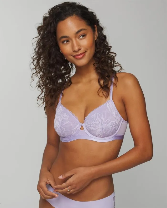 Soma Lightly Lined Perfect Coverage Bra With Lace Warm Amber Women Lingerie