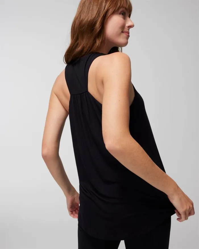 Soma Soft Jersey Racerback Bra Tank Black Women Tops and Bodysuits