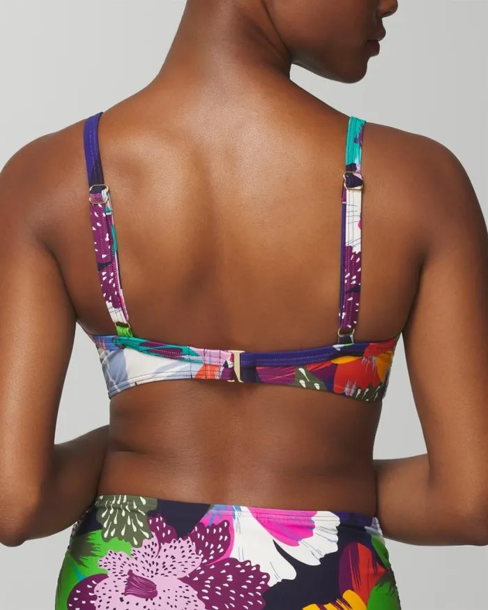 Soma Soma Swim Twist Bikini Top Painted In Paradise Navy Women Swim
