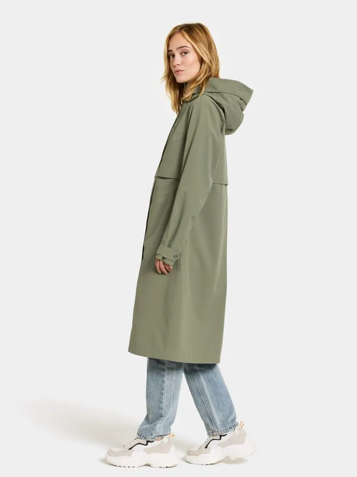 Sonja Parka Long Dusty Olive Women Didriksons Spring Jackets