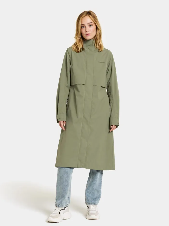 Sonja Parka Long Dusty Olive Women Didriksons Spring Jackets